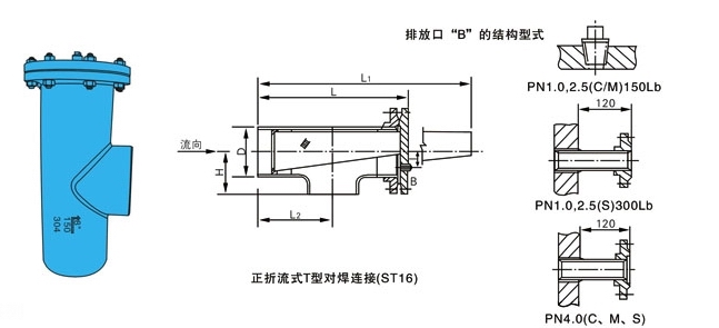 ST36对焊连接直流式T型过滤器(图6)