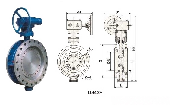 D343H手动法兰硬密封蝶阀(图1)