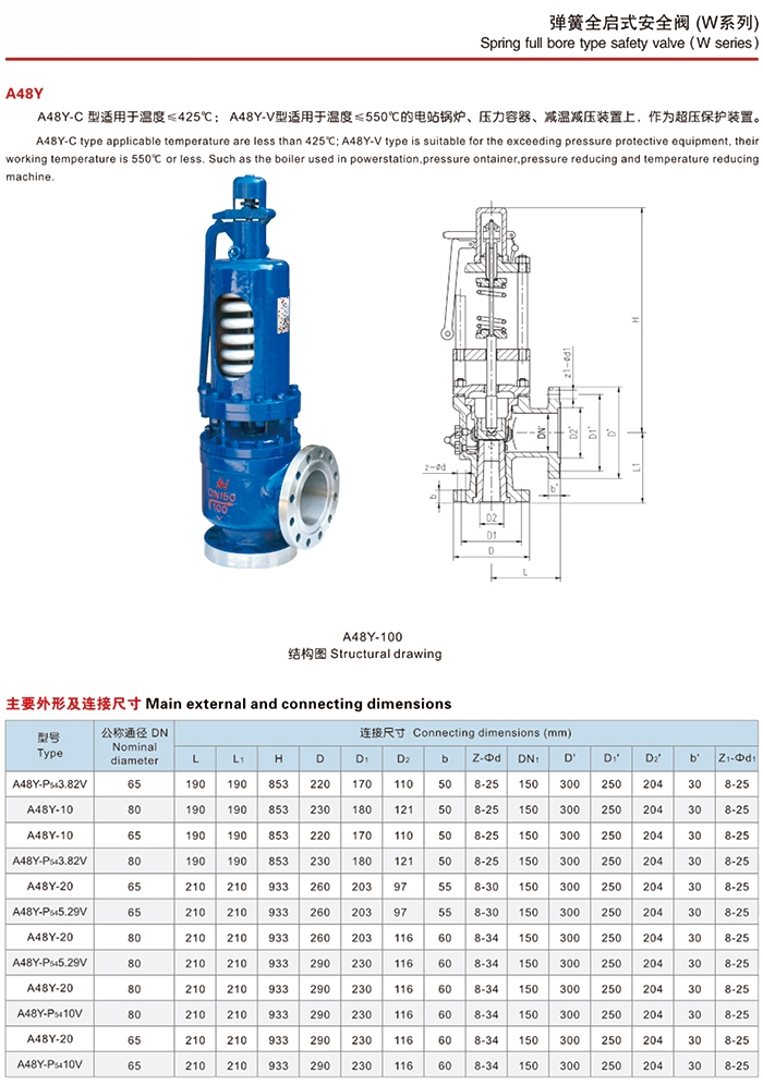 A44Y,A48Y高温高压蒸汽安全阀(图6)