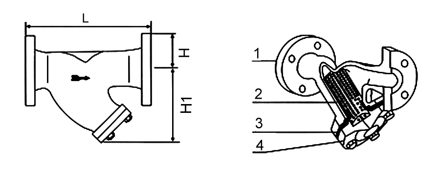 GL41H碳钢法兰Y型过滤器(图1)