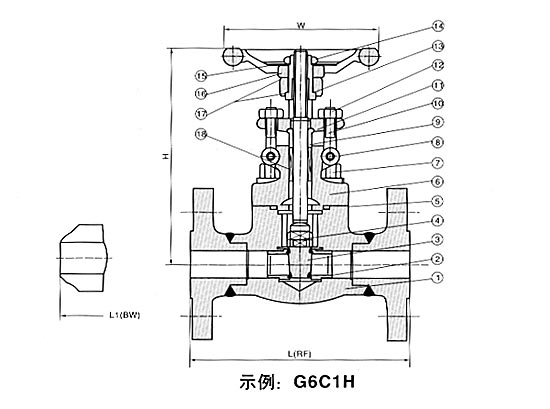 Z61Y,Z41Y,Z11Y高压锻钢闸阀(图2)