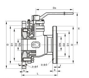 FQ41F46衬氟放料球阀(图1)