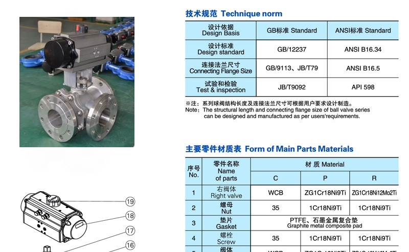 Q644F,Q645F气动三通球阀(图1)