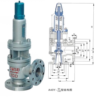 A40Y带散热器弹簧全启式安全阀(图1)