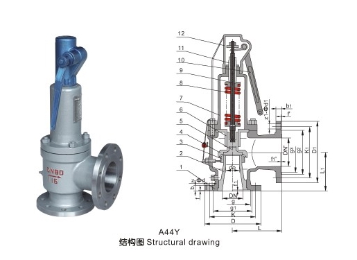 A44Y,A48Y高温高压蒸汽安全阀(图1)