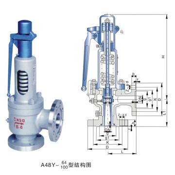 A48H,A48Y带扳手弹簧全启式安全阀(图1)