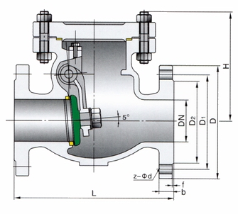 H44H,H44W铸钢法兰止回阀(图1)