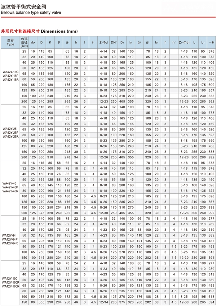 WA42Y波纹管安全阀(图3)
