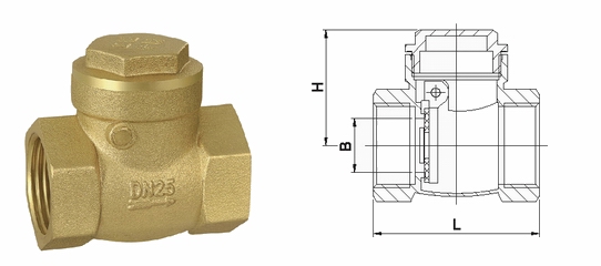 H14W,H44W黄铜卧式止回阀(图1)