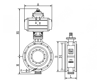 D643H气动法兰硬密封蝶阀(图1)