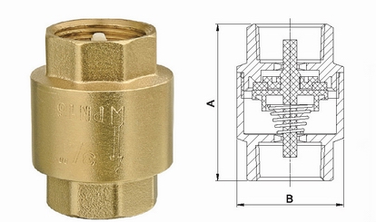 H12W黄铜立式止回阀(图1)