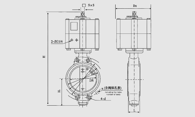  船用中心型气动式蝶阀