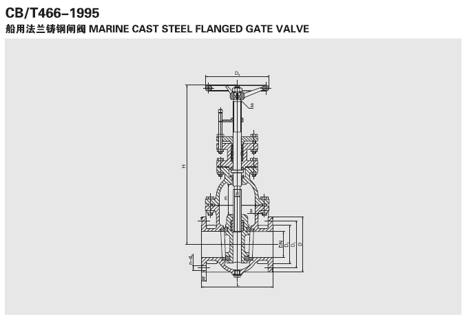 船用法兰铸钢闸阀 CB466-05
