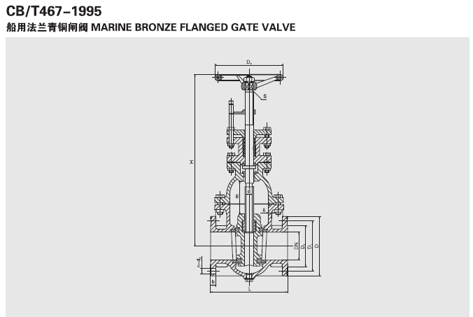 船用法兰青铜闸阀 CB467-95