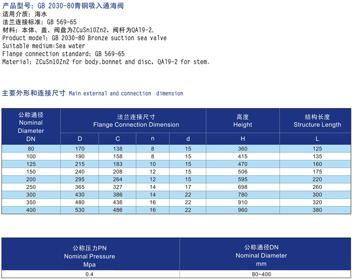 船用青铜四进位吸入通海阀GB/T11692-1989(图2)