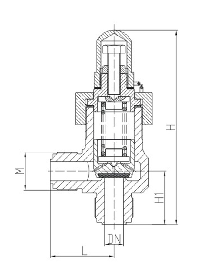 船用外螺纹直角液体安全阀CB907-94 