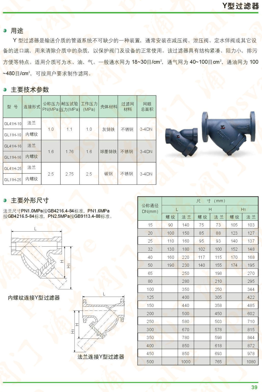 Y型过滤器(图1)