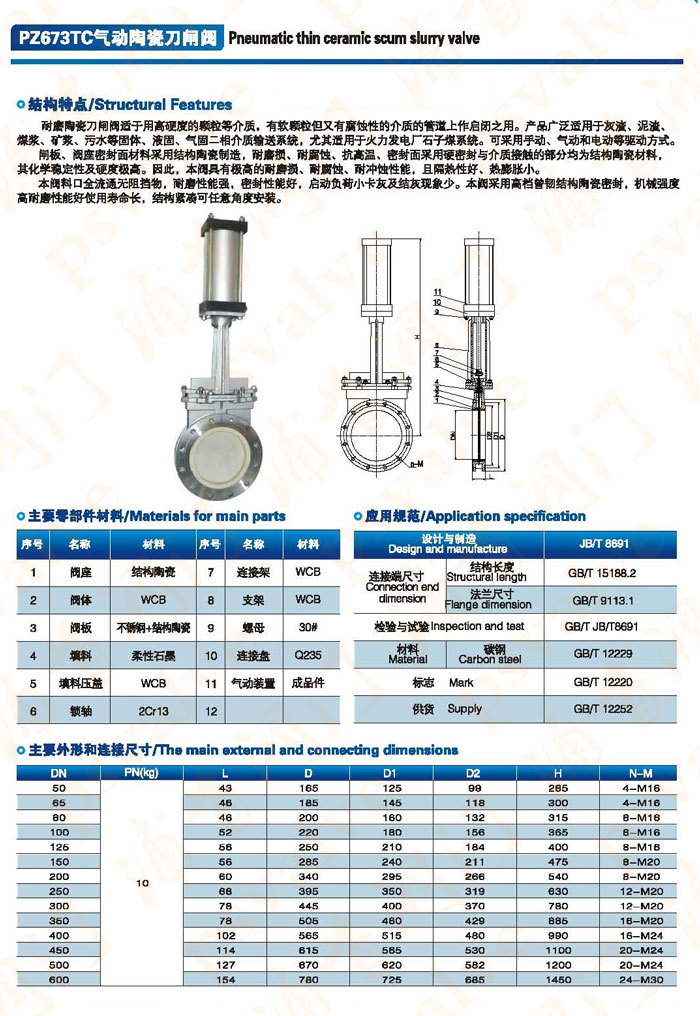 气动陶瓷刀闸阀(图2)